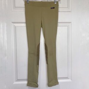 Kerrits Riding Breeches Tan Beige Leggings Youth XL Knee Patches Equestrian
